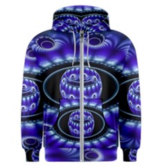 Fractal Blue Sphere 3d Pattern Men s Zipper Hoodie by Pakrebo