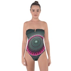 Fractal Circle Fantasy Texture Tie Back One Piece Swimsuit by Pakrebo