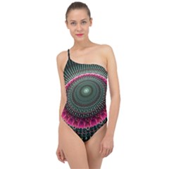 Fractal Circle Fantasy Texture Classic One Shoulder Swimsuit by Pakrebo