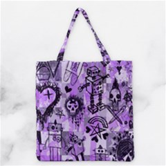 Purple Scene Kid Sketches Grocery Tote Bag by ArtistRoseanneJones