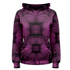 Fractal Magenta Pattern Geometry Women s Pullover Hoodie by Pakrebo