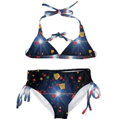 Technology Background Pattern Kids  Classic Bikini Set