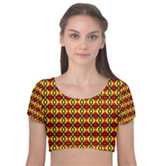 Rby-2-1 Velvet Short Sleeve Crop Top  by ArtworkByPatrick