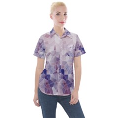 Americana Abstract Graphic Mosaic Women s Short Sleeve Pocket Shirt