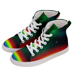 Galaxy Rainbow Universe Star Space Men s Hi-top Skate Sneakers by Pakrebo