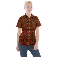 Celtic Spiritual Pattern Art Women s Short Sleeve Pocket Shirt