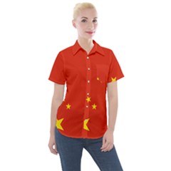 Chinese Flag Flag Of China Women s Short Sleeve Pocket Shirt