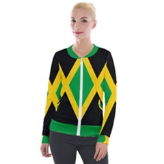 Jamaica Flag Velour Zip Up Jacket by FlagGallery