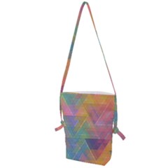Triangle Pattern Mosaic Shape Folding Shoulder Bag by Pakrebo