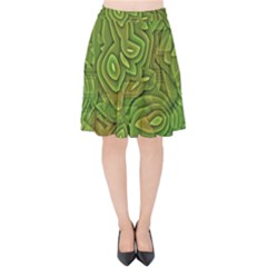 Background Abstract Green Seamless Velvet High Waist Skirt by Pakrebo