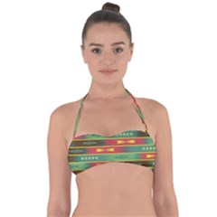 Background Non Seamless Pattern Halter Bandeau Bikini Top