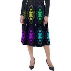 Seamless Pattern Design Ornament Classic Velour Midi Skirt 