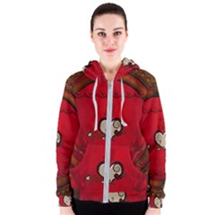 Beautiful Elegant Hearts With Roses Women s Zipper Hoodie by FantasyWorld7