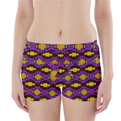 Seamless Wallpaper Digital Pattern Yellow Brown Purple Boyleg Bikini Wrap Bottoms by Pakrebo