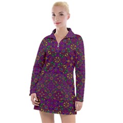 Triangle Pattern Kaleidoscope Color Women s Long Sleeve Casual Dress