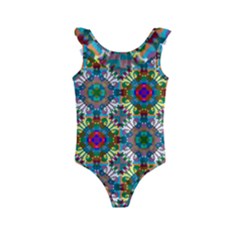 Seamless Pattern Decoration Kids  Frill Swimsuit