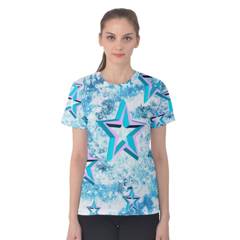 Stars Background Star Shiny Women s Cotton Tee by Pakrebo