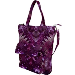 Pink Fractal Lace Shoulder Tote Bag