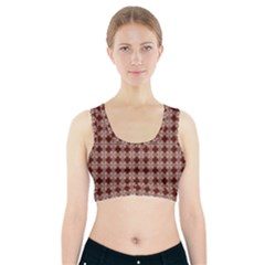 Brown Tiles Leaves Wallpaper Sports Bra With Pocket by Pakrebo