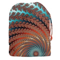 Fractal Spiral Abstract Design Drawstring Pouch (xxxl) by Pakrebo