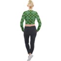 Symmetry Digital Art Pattern Green Long Sleeve Cropped Velvet Jacket View2