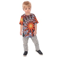 Fractal Rendering Spiral Twist Art Kids  Raglan Tee