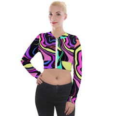 The 80s R Back Long Sleeve Cropped Velvet Jacket