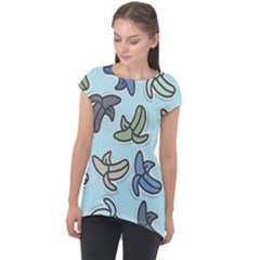 Bananas Repetition Repeat Pattern Cap Sleeve High Low Top by Pakrebo