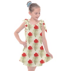 Floral Background Scrapbook Vintage Kids  Tie Up Tunic Dress by Pakrebo