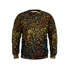 Flames Pattern Texture Gold Kids  Sweatshirt by Pakrebo