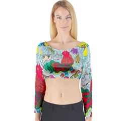 Supersonic Key West Gypsy Blast Long Sleeve Crop Top by chellerayartisans