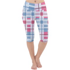 Fabric Textile Plaid Lightweight Velour Cropped Yoga Leggings by HermanTelo