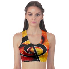 Clef Music Lines Notenblatt Sports Bra