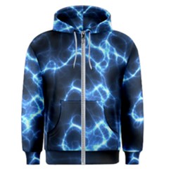 Electricity Blue Brightness Men s Zipper Hoodie by HermanTelo