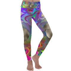 Rainbow Plasma Neon Kids  Lightweight Velour Classic Yoga Leggings by HermanTelo