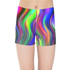 Lines Swinging Plasma Cross Kids  Sports Shorts by Bajindul