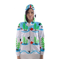 Fish Goldfish Water Women s Hooded Windbreaker by Bajindul