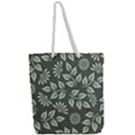 Flowers Pattern Spring Green Full Print Rope Handle Tote (Large) View2