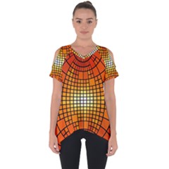 Pattern Background Rings Circle Orange Cut Out Side Drop Tee by Pakrebo