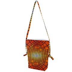 Pattern Background Rings Circle Orange Folding Shoulder Bag by Pakrebo