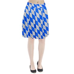 Pattern Geometric Wallpaper White Blue Pleated Skirt by Pakrebo