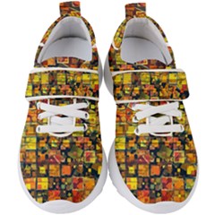 Color Abstract Artifact Pixel Kids  Velcro Strap Shoes