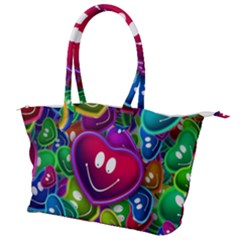 Heart Smile Love Many Friendly Canvas Shoulder Bag by Pakrebo