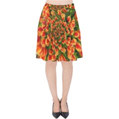 Tulips Arrangement Many Blossom Velvet High Waist Skirt by Pakrebo