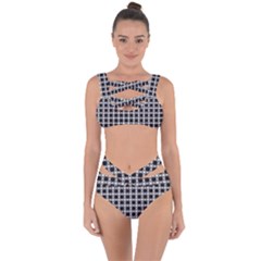 Purple Pattern Texture Bandaged Up Bikini Set 