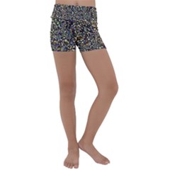 Circle Plasma Artistically Abstract Kids  Lightweight Velour Yoga Shorts by Bajindul