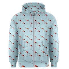 Flamingo Pattern Blue Men s Zipper Hoodie by snowwhitegirl