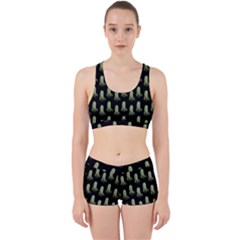 Cactus Black Pattern Work It Out Gym Set by snowwhitegirl