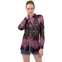 Glitch Art Grunge Distortion Long Sleeve Satin Shirt