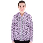 Texture Tissue Seamless Flower Women s Zipper Hoodie